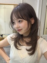 ライン(LINE)&nbsp;韓国風/レイヤー/前髪カット/オリーブ/透明感/ハッシュカット