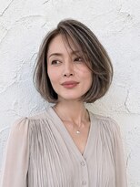 シオミエイチ タイムレス 垂水(shiomi H timeless)&nbsp;【大人の前下がりボブ】白髪が浮きにくいグレージュブラウン