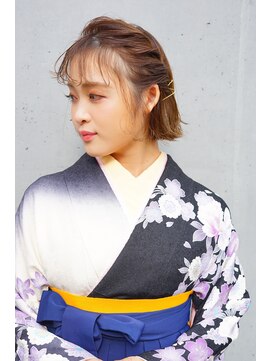 ヴァンクシー バイ ルナ(VANKCY by Luna) 卒業式 へアセット 着物ヘア 外ハネボブ 向ケ丘遊園 20代 30代