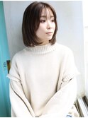 天神【BIRTH】内巻きワンカール×耳掛け前下がりボブ