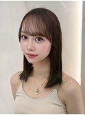 小顔レイヤー 前髪顔周り髪質改善縮毛