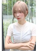 ★くびレイヤーボブルフネビージュ小顔ワンレンショート