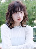 原宿ウルフカットスパイラルパーマニュアンスパーマ10代20代30代