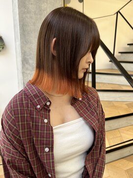 ミリ(mm) ぱっつんボブ 毛先カラー 韓国 髪質改善 仙台