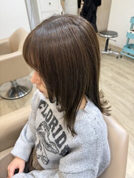 ジュエ ヘアー デザイン(Jue hair design) オリーブベージュ×フェイスレイヤー