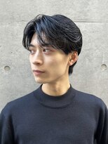 センターパート曲がる縮毛矯正フェザーパーマ銀座一丁目