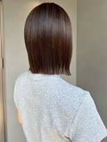 ナカオコアフュール(NAKAO COIFFURE)&nbsp;くすみグレージュ ミディアムボブ ぱつっとボブ 艶カラー
