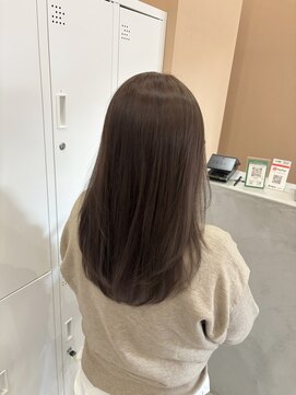 ロングレイヤー/イルミナカラー/オリーブベージュ/宇都宮