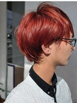 ベルフェミンアプレ(Belle femin Apres)&nbsp;オレンジレッド マッシュヘア 刈り上げ ブリーチ ダブルカラー