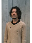 メンズミディアムウルフパーマ　ロン毛パーマ　伸ばしかけパーマ