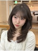 韓国風/レイヤー/前髪カット/オリーブ/透明感/ハッシュカット