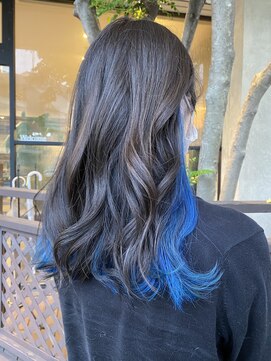 アヴァンス 北花田店(AVANCE) 【#スカイブルー】×インナーカラー×暗髪ブルーブラック