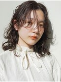 マロンベージュのAラインボブミディアムカット