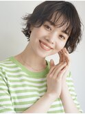 PearL/ショートパーマ/抜け感ウェーブ/ペールベージュ/秋色