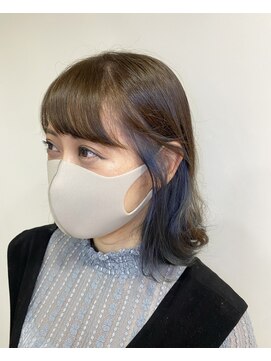 ハートボックス 四谷店(Heart box) ヌーディーベージュ×サファイアブルー　肌馴染◎デザインカラー