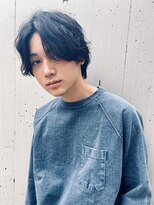 ガレージ バイ グリーン 原宿 表参道(Garage by green)&nbsp;センターパート伸ばしかけ×ニュアンスパーマ