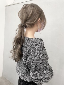 シェリ ヘアデザイン(CHERIE hair design) グレージュ×ポニーテール◎