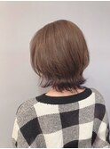 20代30代大人可愛い艶感グレージュグラデーション外ハネ
