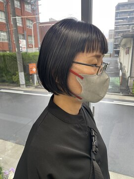 ヘアー アイス 御器所本店(HAIR ICI) 20代30代40代小顔ミニボブアッシュブルーブラック