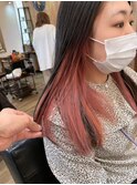ストロベリーブロンド　インナーカラー