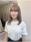 20代 30代 40代 セミロング ミルクティーベージュ ベビーピンク