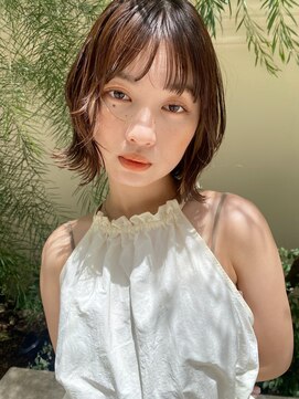 オブヘアー オモテサンドウ(Of HAIR OMOTESANDo) お洒落外ハネボブ/インナーカラー/顔まわりレイヤー/個性