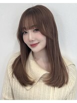 韓国ヘア◎ミルキーベージュワンカールフェイスレイヤー