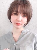 say.黒髪ボブルフネビージュ小顔ワンレンショートハイライト韓国