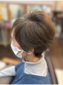 絶壁解消/ひし形/大人可愛い/斜めバング/40代/ミセスヘア41A