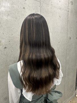 アジールヘア 赤羽駅南口店(agir hair) アンブレラカラーケアブリーチロングヘア波巻き(赤羽/赤羽南口)