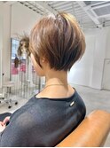 別府ショートボブ顔まわりレイヤーカット髪質改善カラー30代