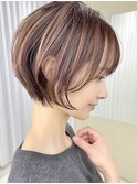 【40代50代60代】前下がりショートボブ／前髪あり／髪質改善
