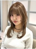 レイヤーカット/顔周り/くびれ/韓国風/前髪/艶感/銀座