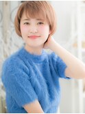 オレンジカラー斜めバングハンサムショート越谷20代30代40代a!