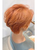 ブリーチオンカラーオレンジセシルカットマニッシュショート