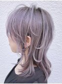 #ウルフカット　ホワイトラベンダー　髪質改善トリートメント
