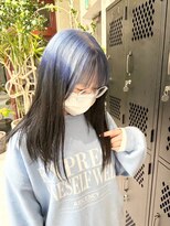 ヲタク(wotaku.)&nbsp;ルーツカラーデザインカラーインナー裾カラーブルーシルバー