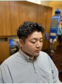 オールバックパーマ
