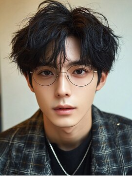 メンズオリノ 西田辺 阿倍野(men's olino) men'sセンターパート ダークカラー マッシュ ストリート