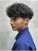 ツーブロ波巻きスタイル