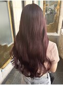 ブリーチなしダブルカラー透け感ピンクラベンダー髪質改善