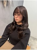 オリーブベージュ×ハッシュカット