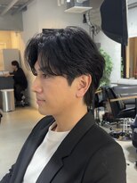 ブルニール 心斎橋(BLEUNIR) フェザーパーマビジネスマンセンターパート大人メンズ社会人ヘア