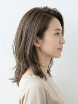 と和 巣鴨 【小顔ひし形】大人ミディアムレイヤー×グレージュ