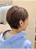 ショートボブ/丸みショート/ショートヘア/透明感カラー