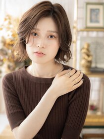 カバーヘア ブリス 北浦和(COVER HAIR bliss) かきあげ前髪くせ毛風ボブマッシュパーマa北浦和20代30代40代