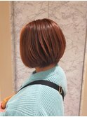 ハイライトカラー前下がりボブ