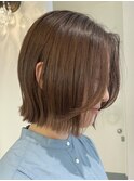 結べるボブ ベージュピンク ピンクカラー