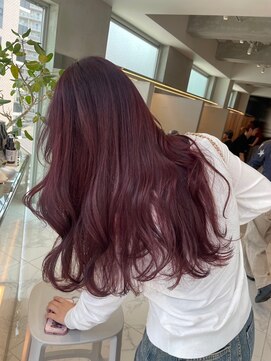 ガリカ 博多(Gallica) <長まなみ>ゆるふわロングにブリーチなしでかわいいカシスピンク