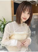 "久保田"くびれヘア外ハネボブ切りっぱなしワイドバング